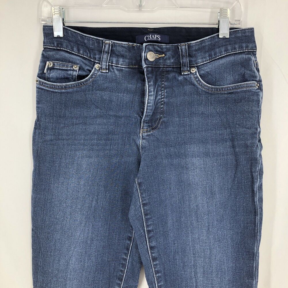 CHAPS Stretch Sculpt Slim Skinny Leg Mid Rise Denim Blue Jeans 4 (29x30)